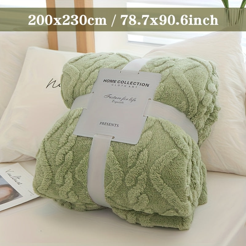 Manta de felpa suave y acogedora con jacquard 3D para sofá y decoración del hogar, ligera, cálida y con textura, para cama