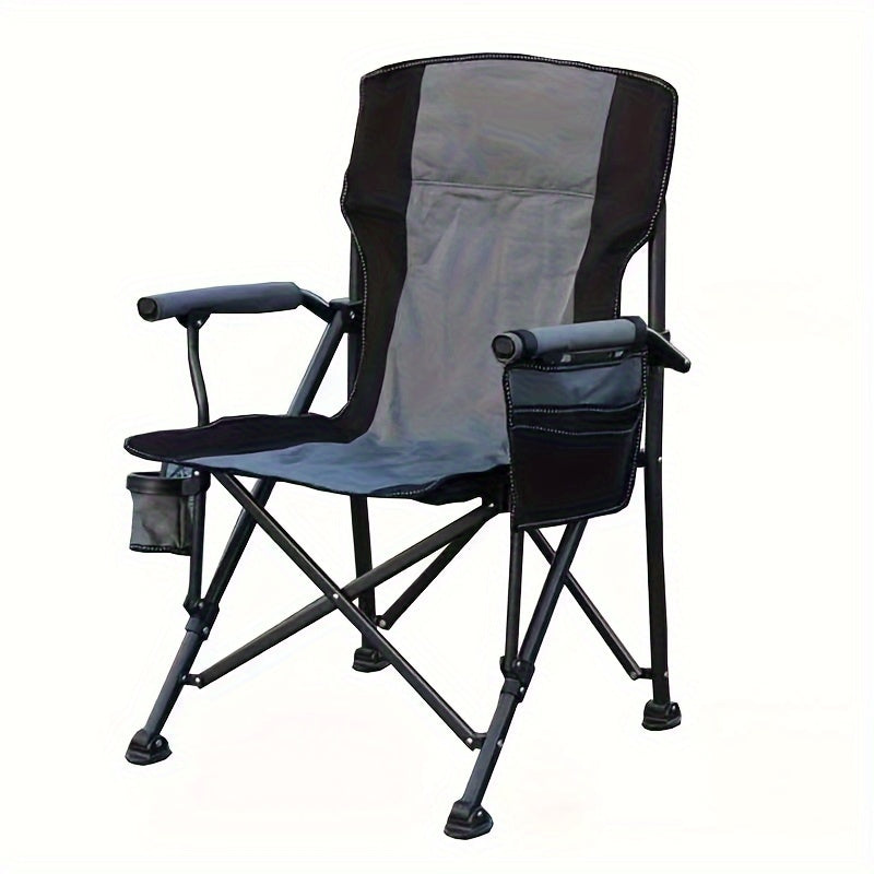 Large Outdoor Folding Chair with Storage Bag and Cup Holder for Camping Picnics and Fishing