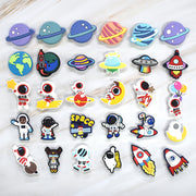 30 Pcs PVC Shoe Charms Pilot Planet Rocket Shoe Accessories for Kids