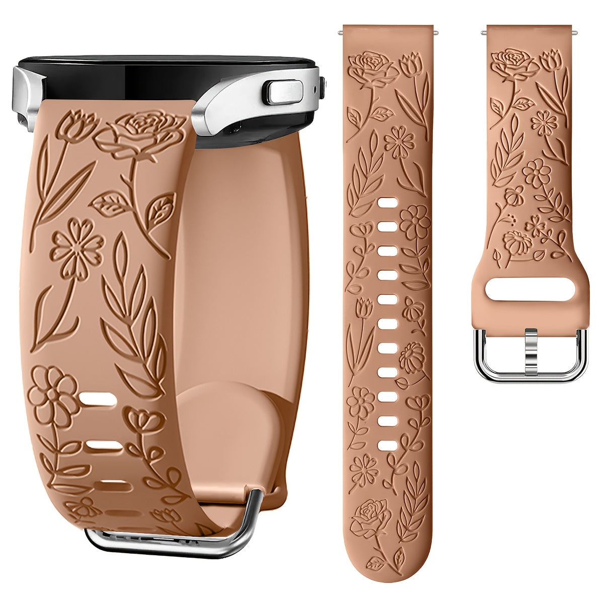 Rose Blossom Silicone Watch Strap for Samsung Galaxy Watch 7/FE 6 5 4 20mm Replacement