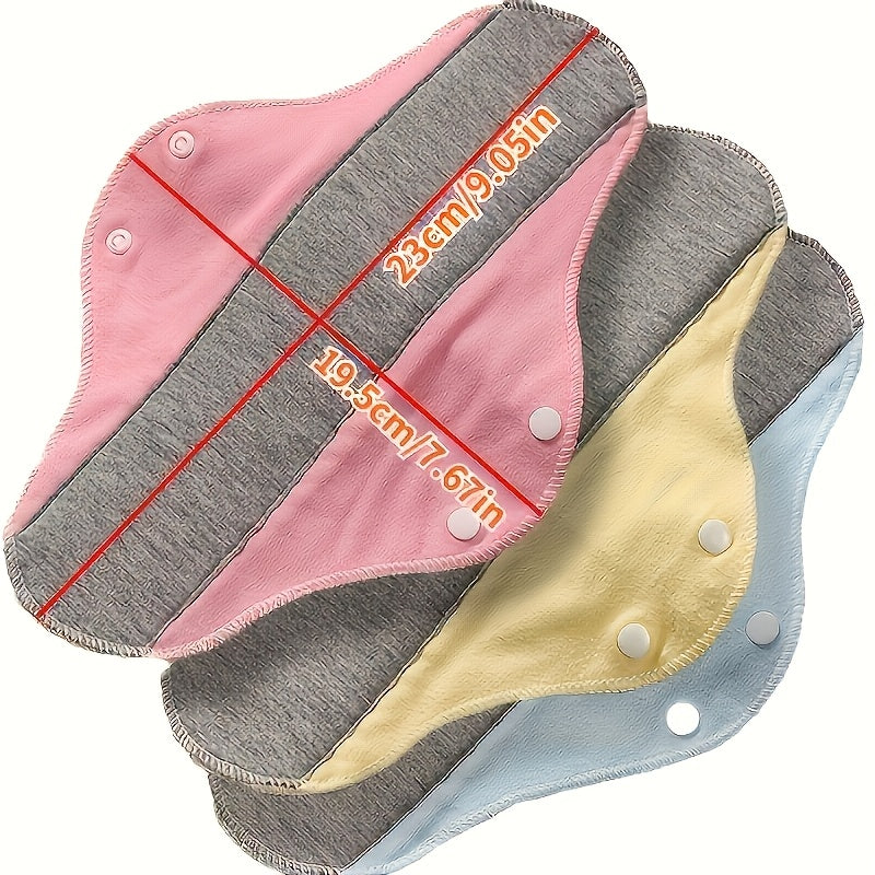 4-Pack Reusable Cotton Menstrual Pads Leak-Proof Incontinence Protection Unscented Knit Fabric