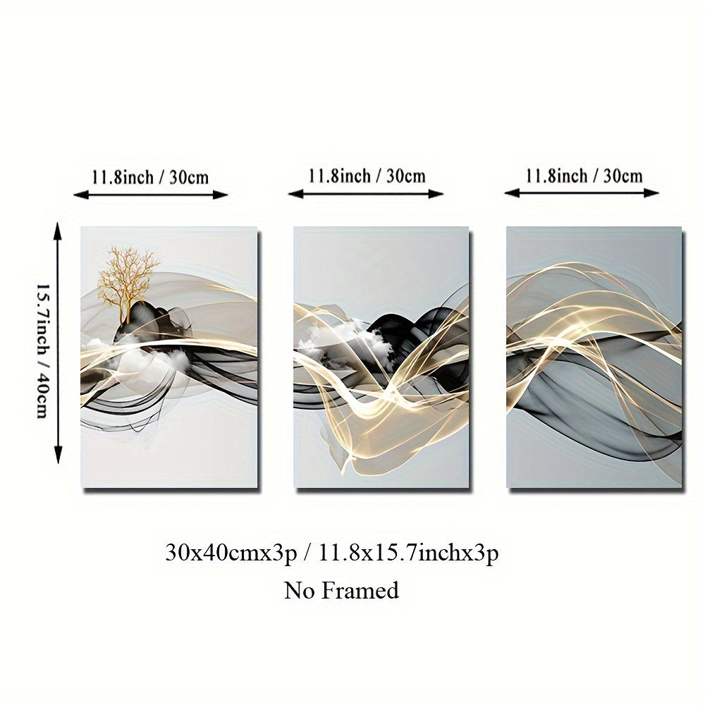 3-Piece Canvas Wall Art Set Landscape Modern Art Posters for Bedroom Living Room Decor