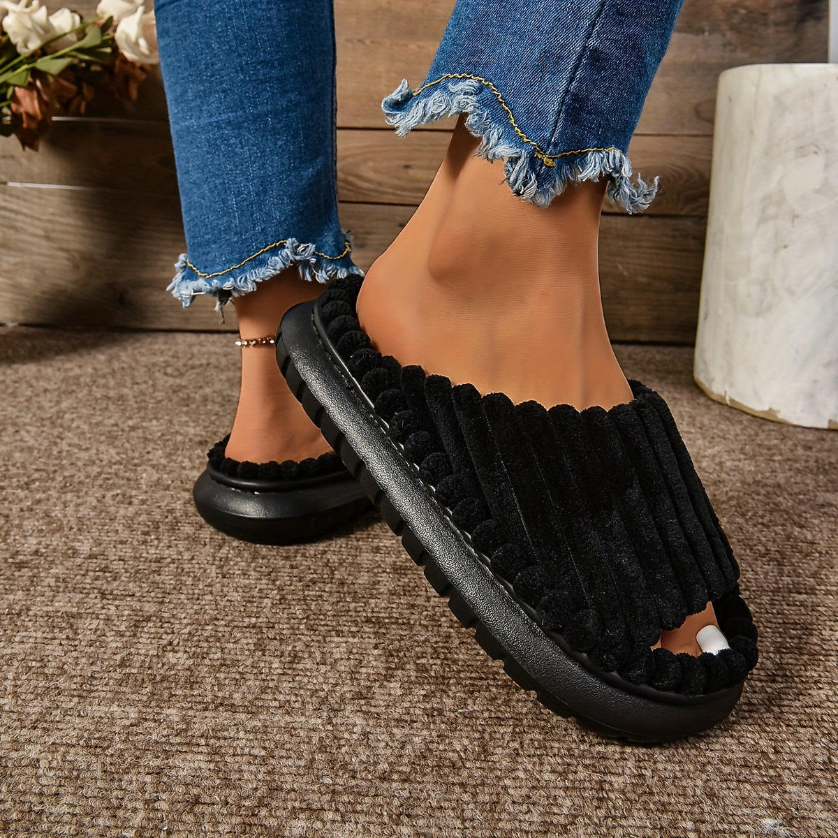 Women's Cozy EVA Thick Sole Slippers Non-Slip Casual House Slides