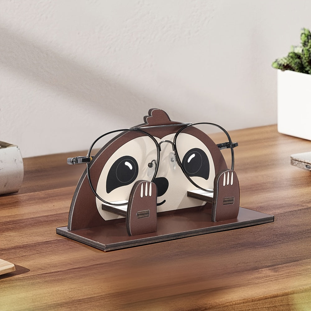 Soporte de gafas de madera en forma de perezoso para escritorio, organizador de gafas para mujeres