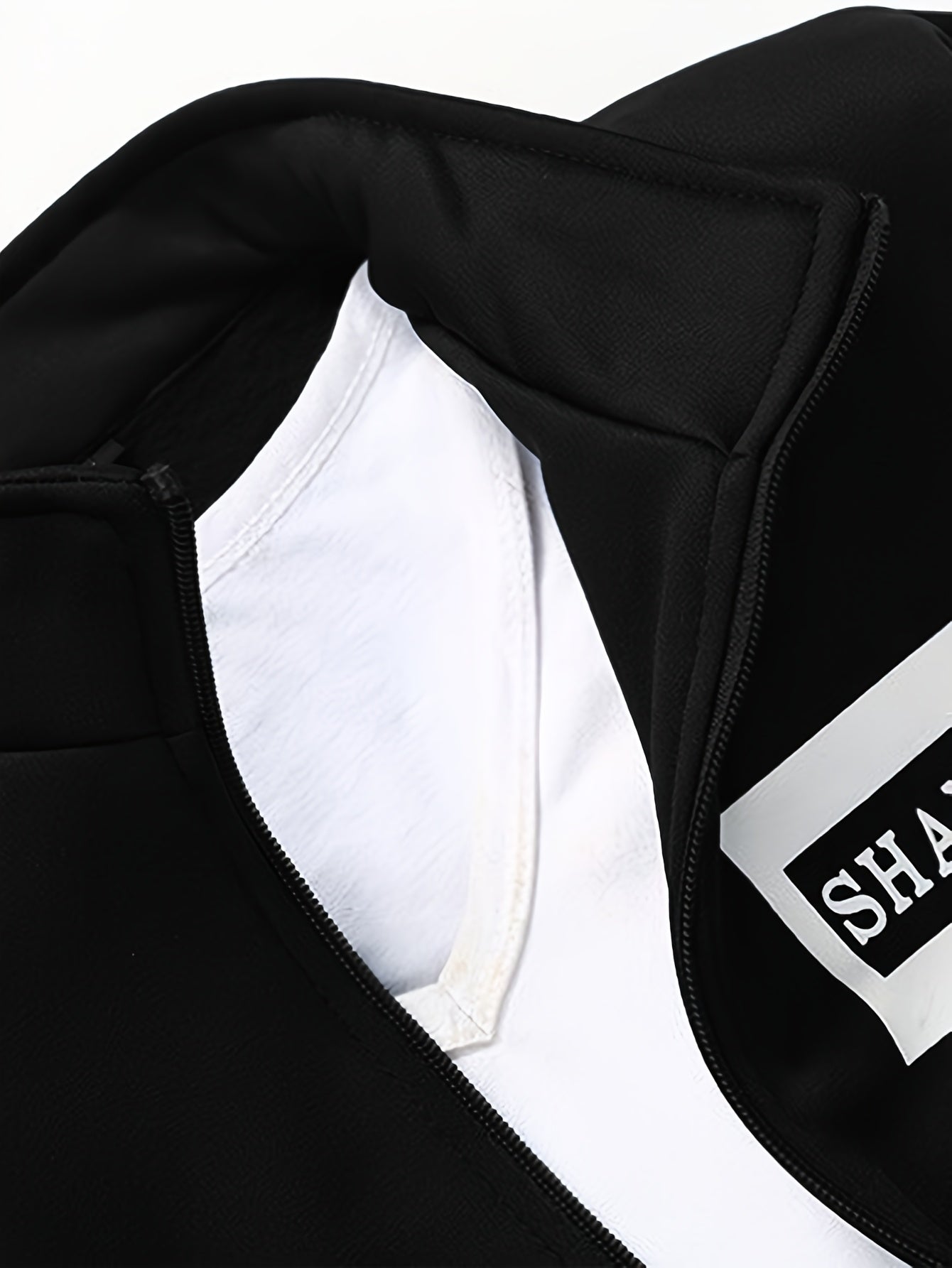 Erkaklar Bahor/Kuz Ko'k Rangli Sport Kostyum To'plami "SPORT" Print bilan, Zip-Up Yengli Kurtka va Joggerlar, 100% Polyesterdan tayyorlangan, Cho'zilmaydigan Matodan, Cho'ntaklar bilan.