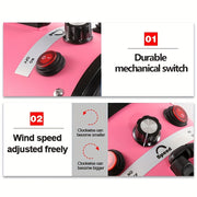 Pink High-Power Low-Noise Pet Hair Dryer for Large Dogs with Quick Drying and Adjustable Nozzles