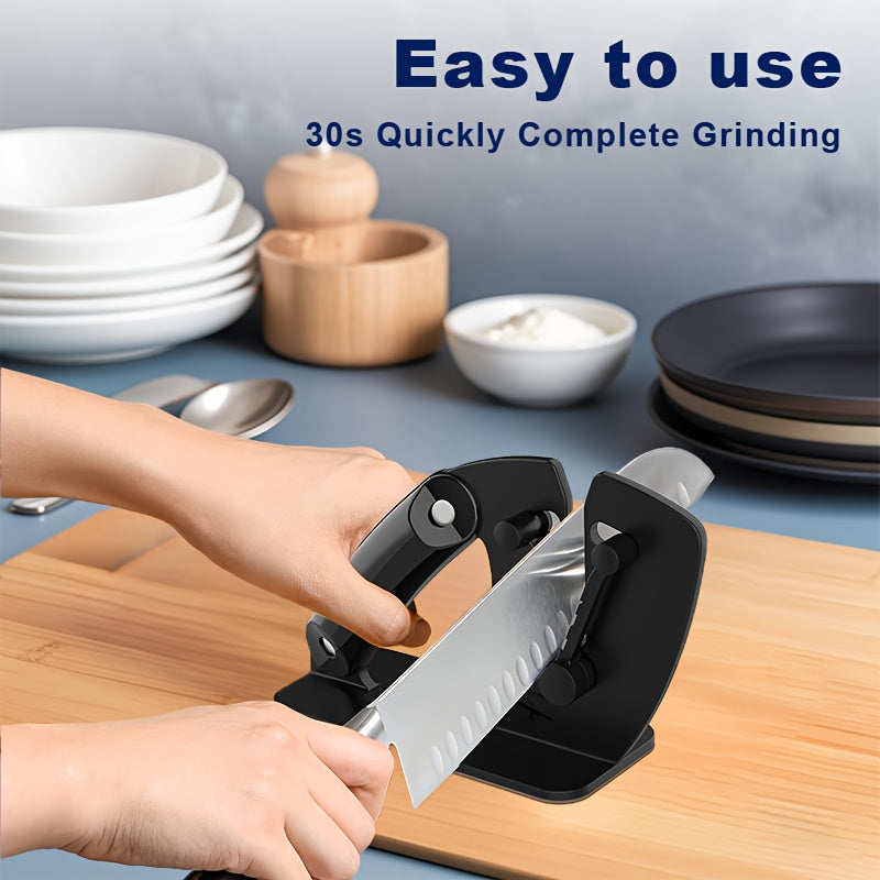 Ergonomic Knife Sharpener Auto-Adjust Tungsten Carbide Non-Slip Grip