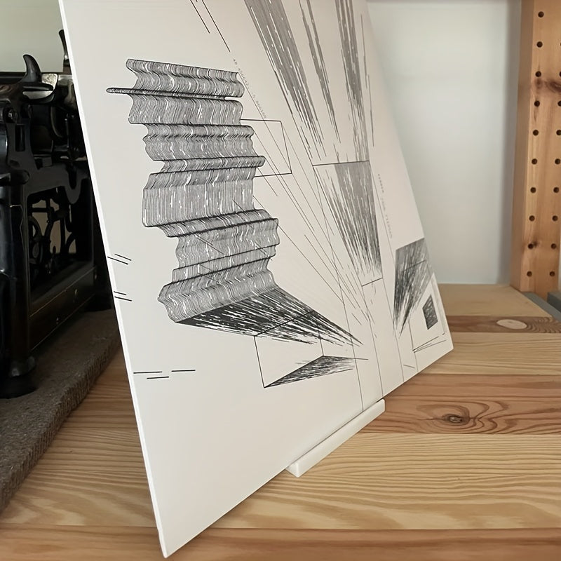 Contemporary Plastic Vinyl Record Holder Tabletop Display Stand for Home Audio