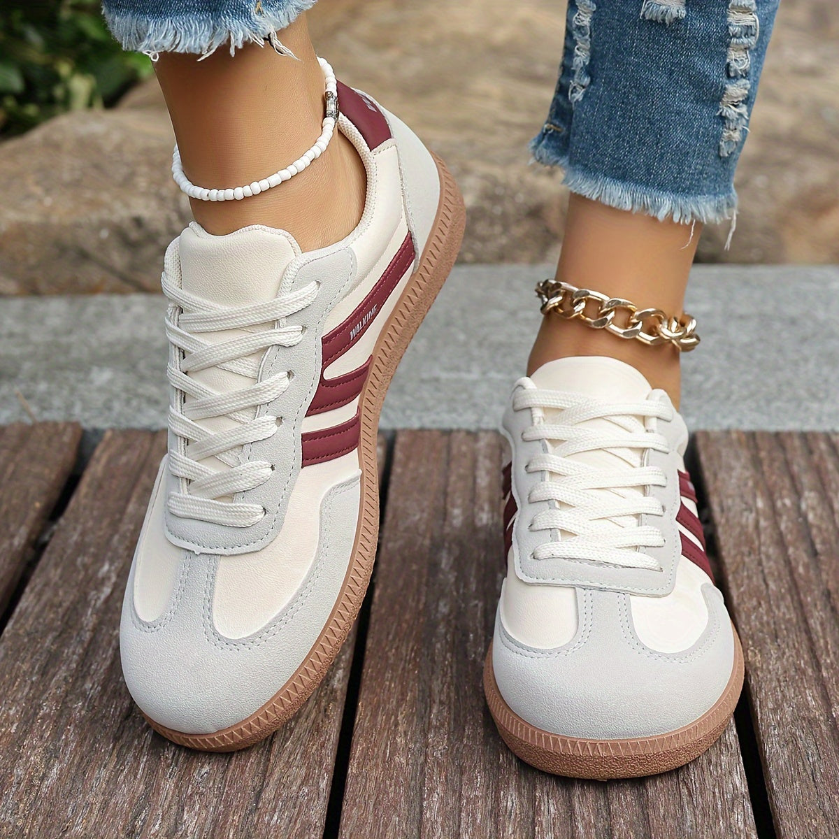 Women's Casual Sneakers Non-Slip All-Season Support Faux Leather Fabric Lining