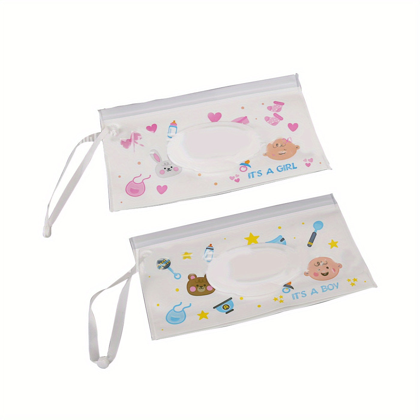 Set of 2 Reusable Wet Wipe Dispenser Containers for Travel and Gifts