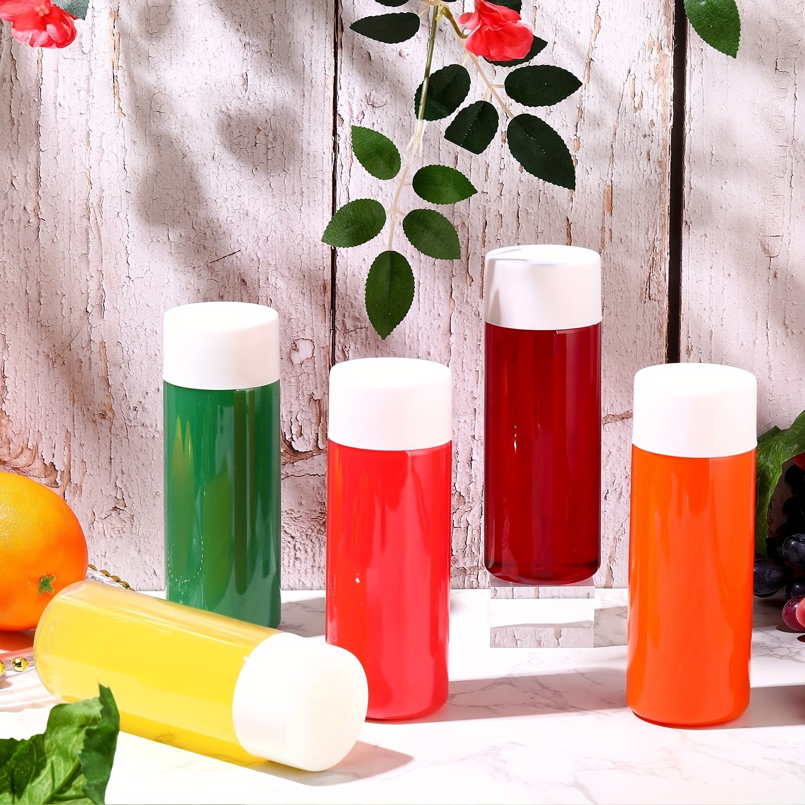 Six Clear Plastic Sensory Bottles 10oz Reusable Classroom Craft Party Supplies