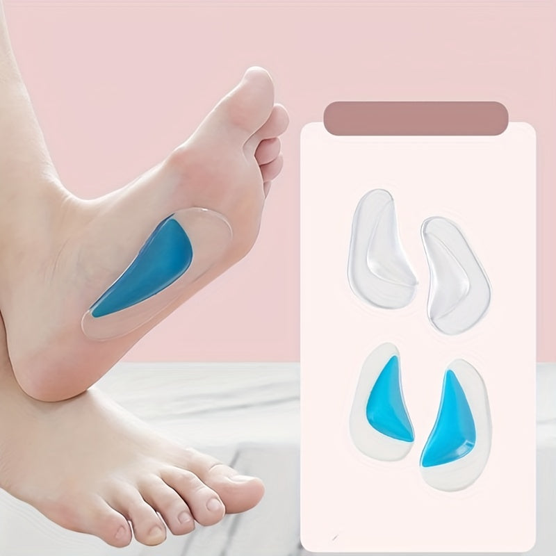 2 Pieces Gel Insoles for Flat Feet Support Silicone Comfort Insole Pads