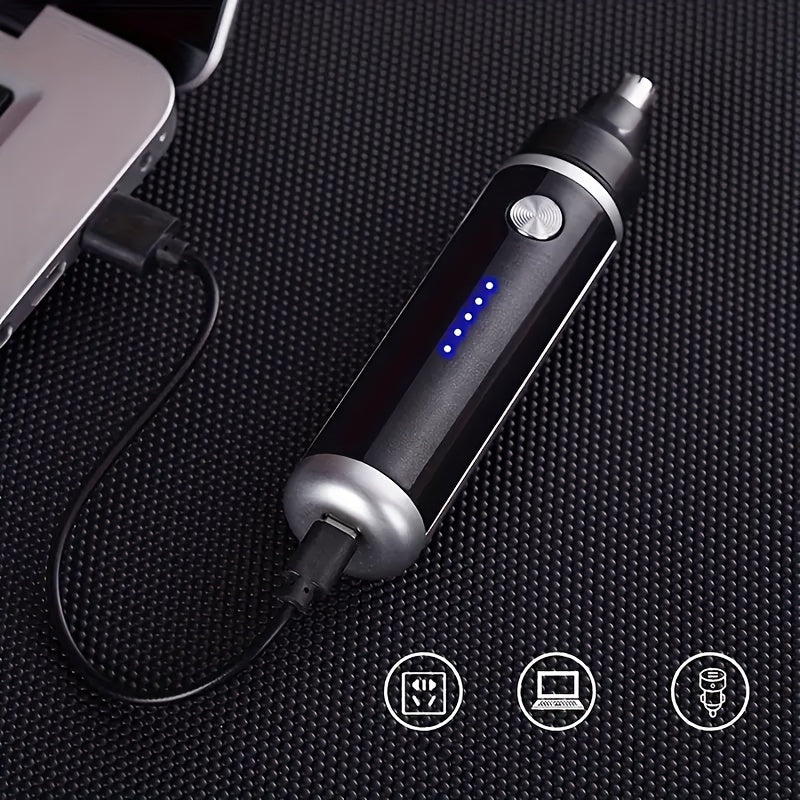 WeluvFit USB перезаряжаемая триммер для носа, ушей и волос на теле с мощным мотором и элегантным черным дизайном.