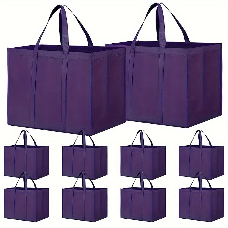 Eco-Friendly Reusable Shopping Bag Square Tote Leak-Proof Polypropylene Long Handles
