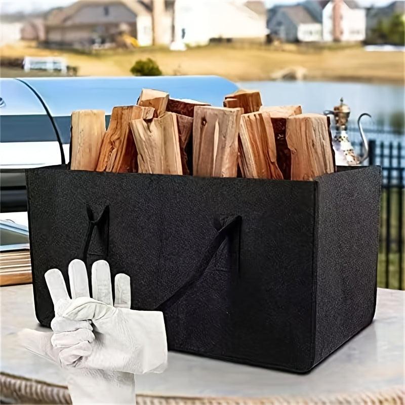 Katta og'ir yuk ko'taruvchi yoqilg'i tashish sumkasi to'plami - Mustahkam poliester qoplamadan va qulay log'larni tashish va saqlash uchun kuchli tutqichlardan tayyorlangan, Rangi: Qora