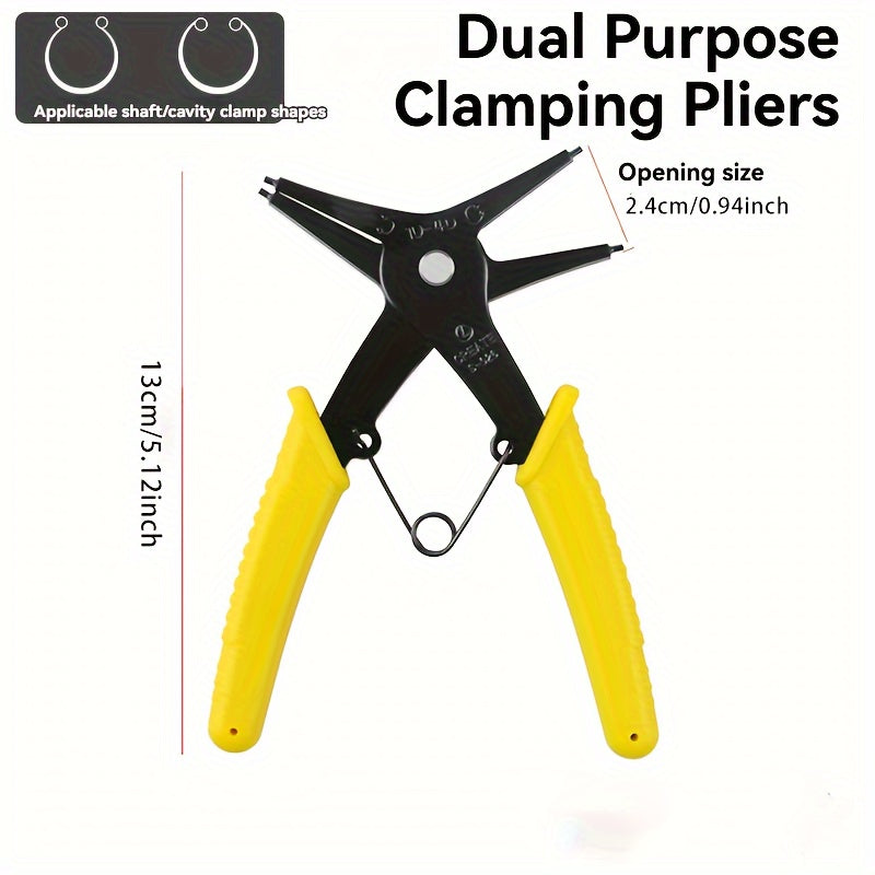 2-In-1 Snap Ring Pliers Metal Tool for Indoor Outdoor Use
