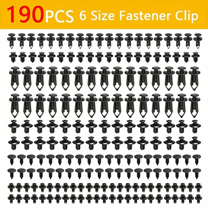 190pcs Auto Plastic Bumper Clips Fixing Nail Kit Car Body Rivets Fasteners