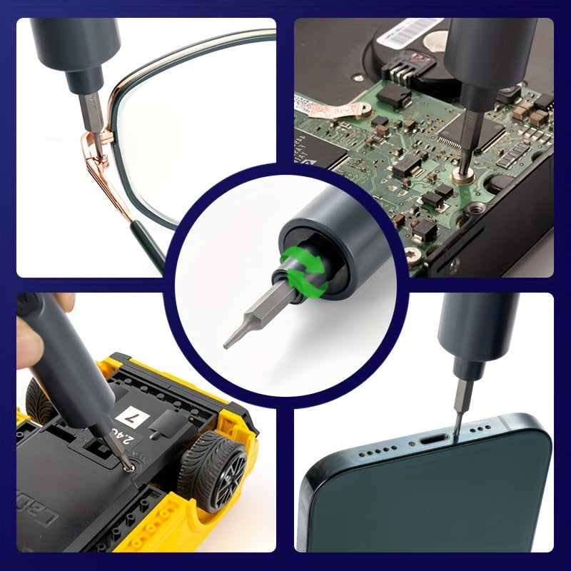 Набор электрических отверток 28-в-1 с LED-подсветкой, перезаряжаемый, микроток