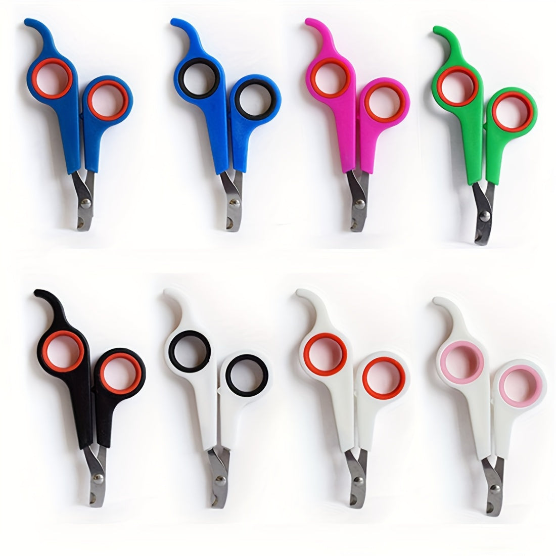 Kichik uy hayvonlari uchun qulay tutqichli zanglamas po'latdan yasalgan tirnoq kesgichlar.