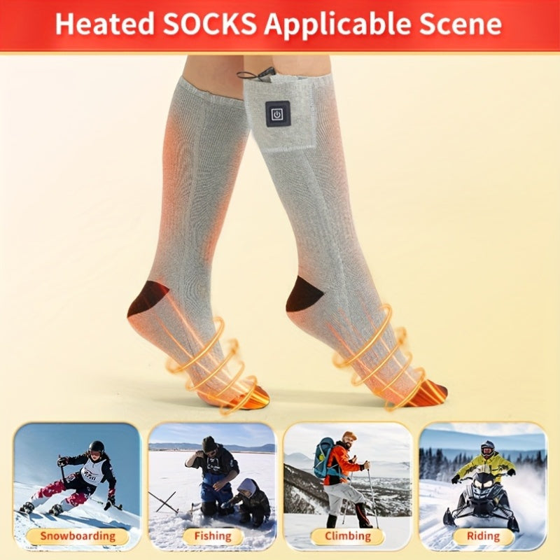 Uniseks elektr taʼminlangan changʼich socklari, batareyasiz, suv o'tkazmaydigan, qishki sport uchun