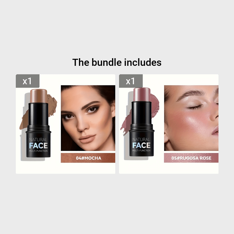 Women Contour Stick with Natural Blush Highlighter Concealer Makeup Kit