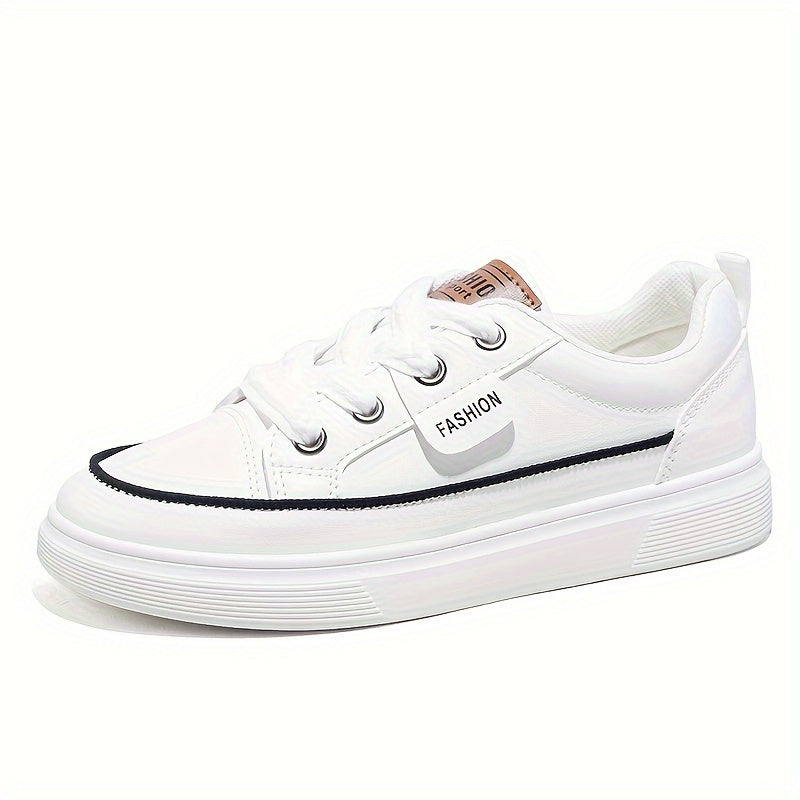 Women Breathable White Skate Sneakers Lightweight Casual Shoes For Fitness