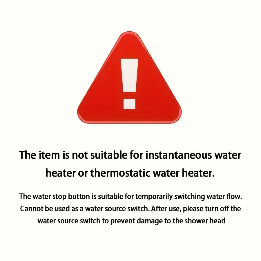 Cabezal de ducha de alta presión ajustable con panel de acero inoxidable de un toque para detener el agua