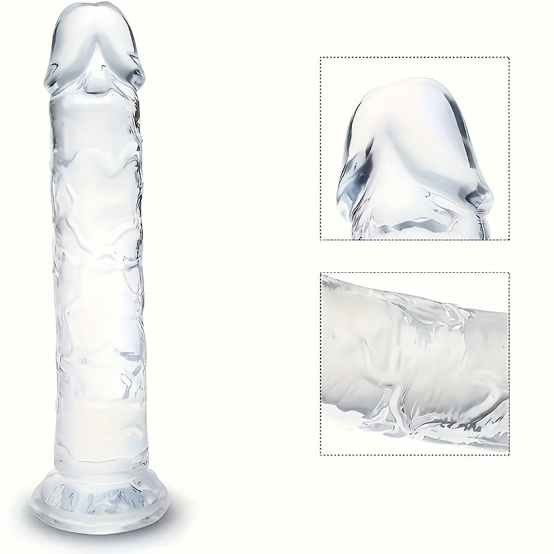 Unisex Transparent Soft Bendable Masturbator with Suction Cup Adult Sex Toy