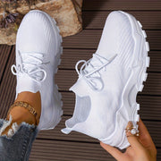 Women's Solid Color Breathable Mesh Sneakers Casual Walking Shoes