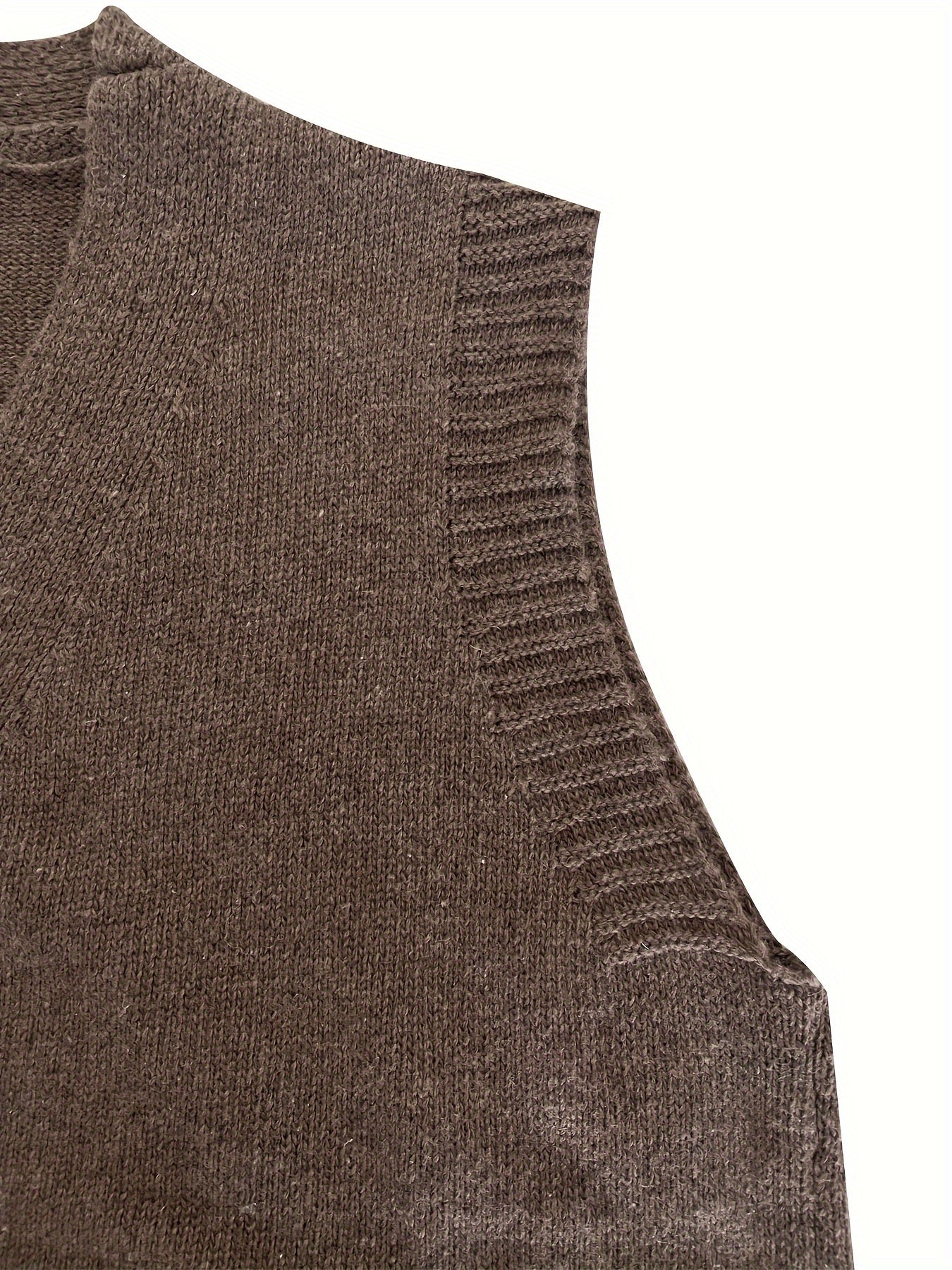 Plus Size Sleeveless Knit Cardigan With Pockets Casual Women’s Clothing