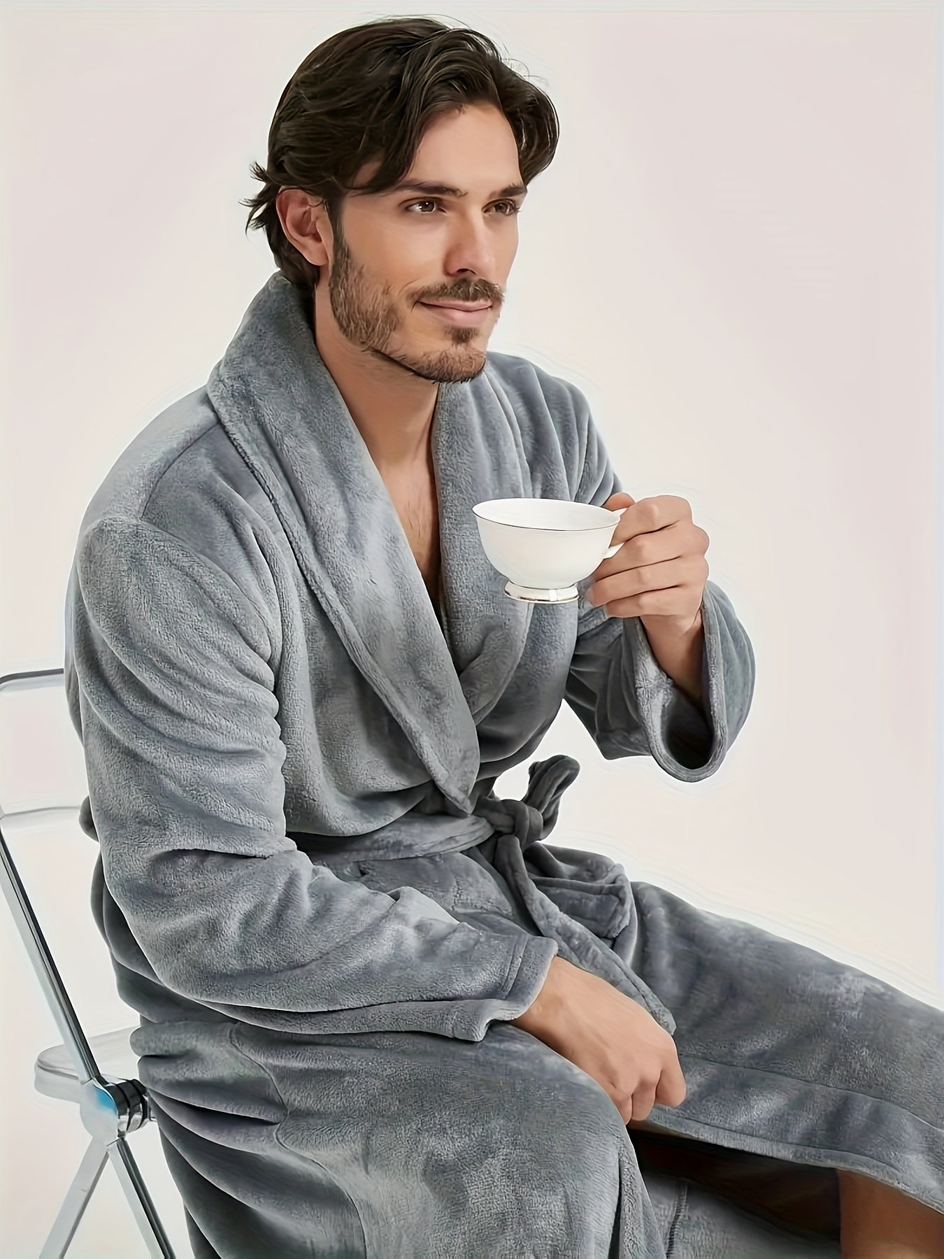 Yangi juftliklar uchun evropa uslubidagi flanel bathrobe, erkaklar va ayollar uchun.