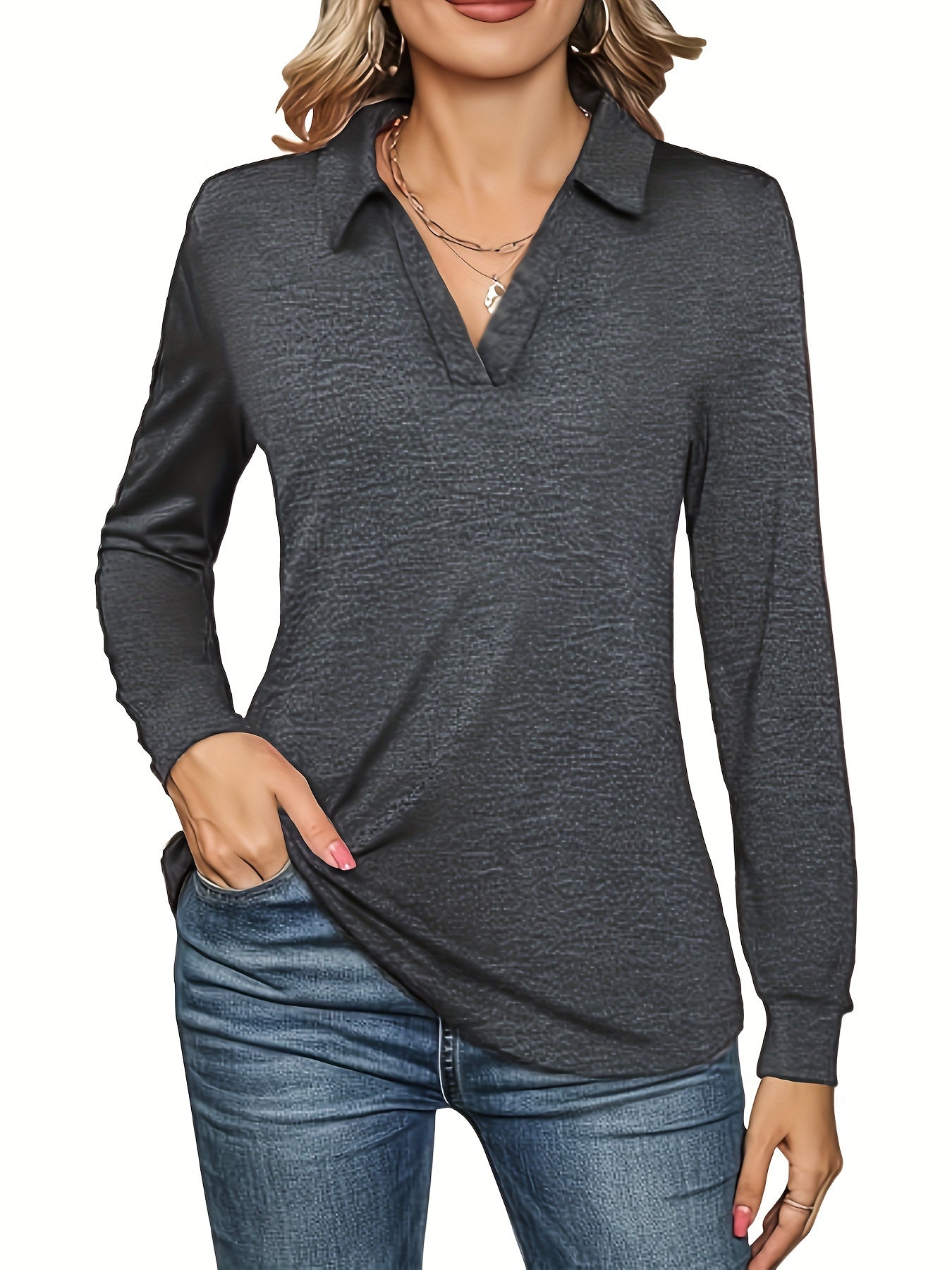 Ayollar uchun keng hajmli uzun ko'ylakli futbolkalar, oddiy rangli ko'ylaklar, bahor va kuz uchun, 2 ta to'plam