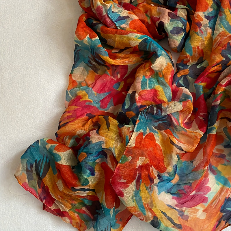 Lightweight Yarn Scarf for Women, Autumn Shawl Wrap, Elegant Layering Accessory