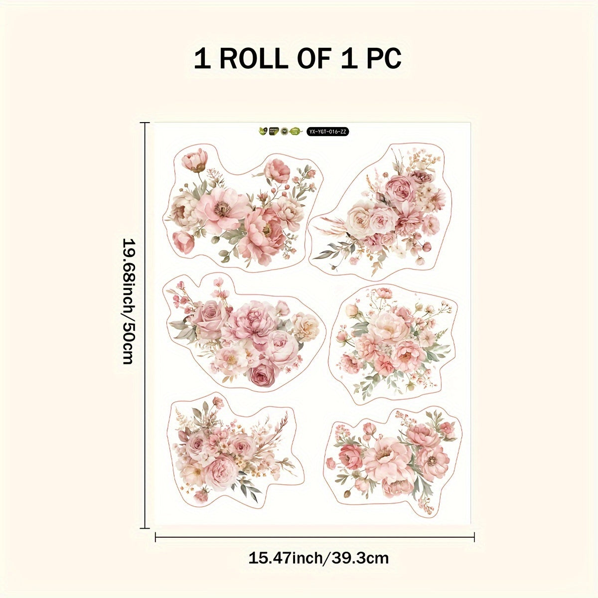 Vibrant Rose Pattern Bathroom Decal for Sinks Bathtubs and Toilets