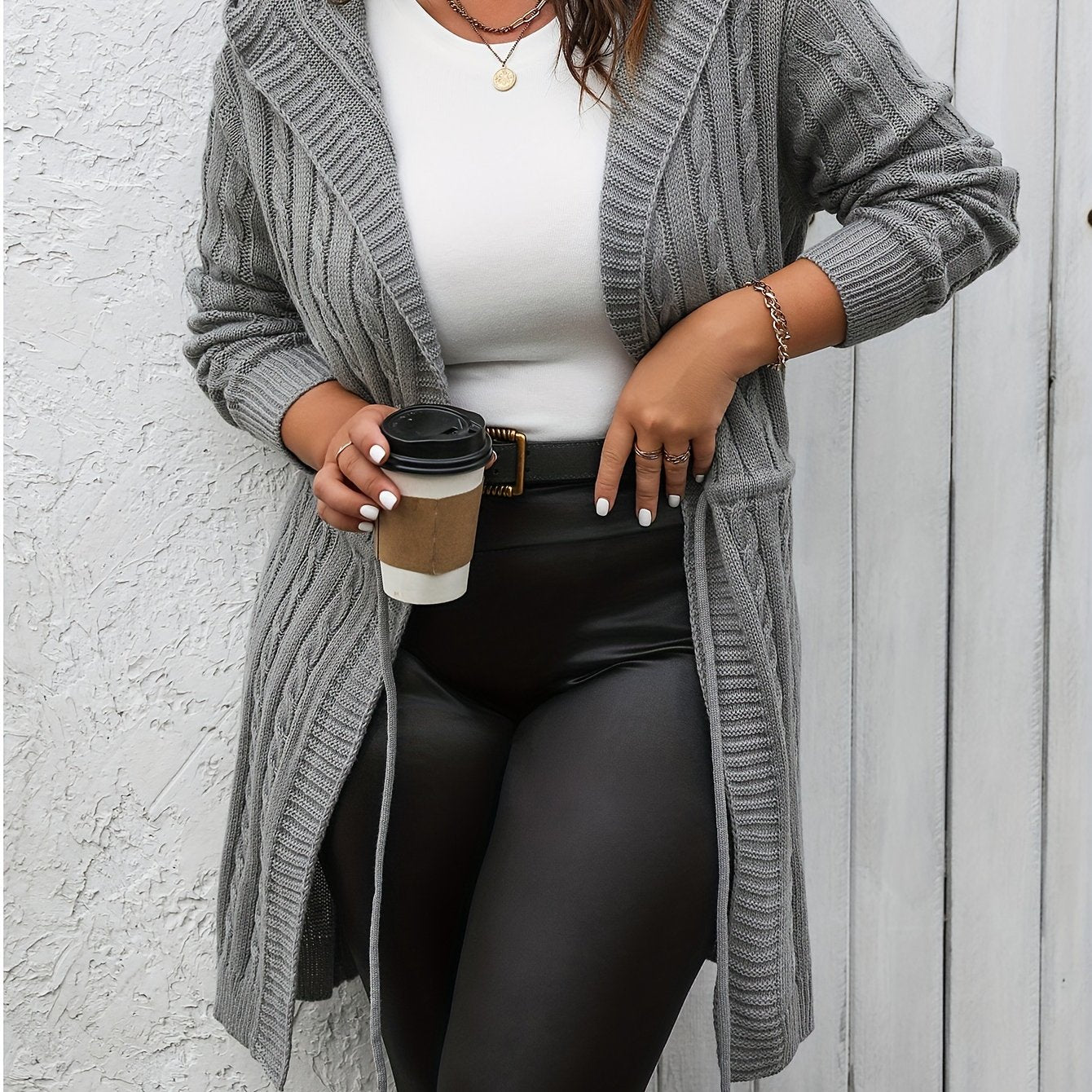 Plus o'lcham uzun kardigan birxil rang ayollar uchun plus o'lcham kimono