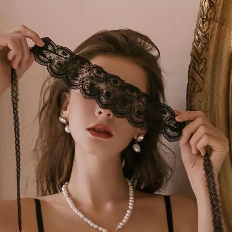 Black Lace Blindfold for Role Play and Romantic Fantasies Lingerie