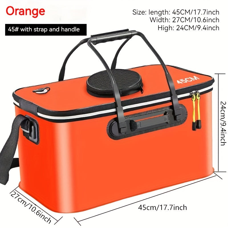 Waterproof EVA Fishing Gear Bag with Collapsible Live Fish Bucket and Tackle Storage