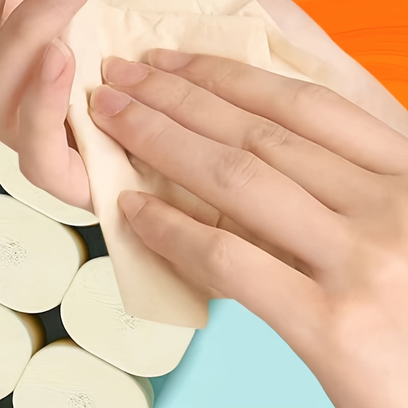 12-Roll Thickened Core Toilet Paper Family Pack for Wiping and Cleaning