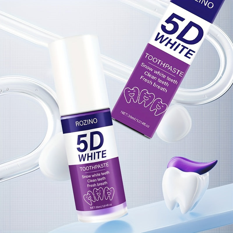 Unisex 30ml 5D Purple Vacuum Lock Fresh Toothpaste Bright Teeth Stain-Free