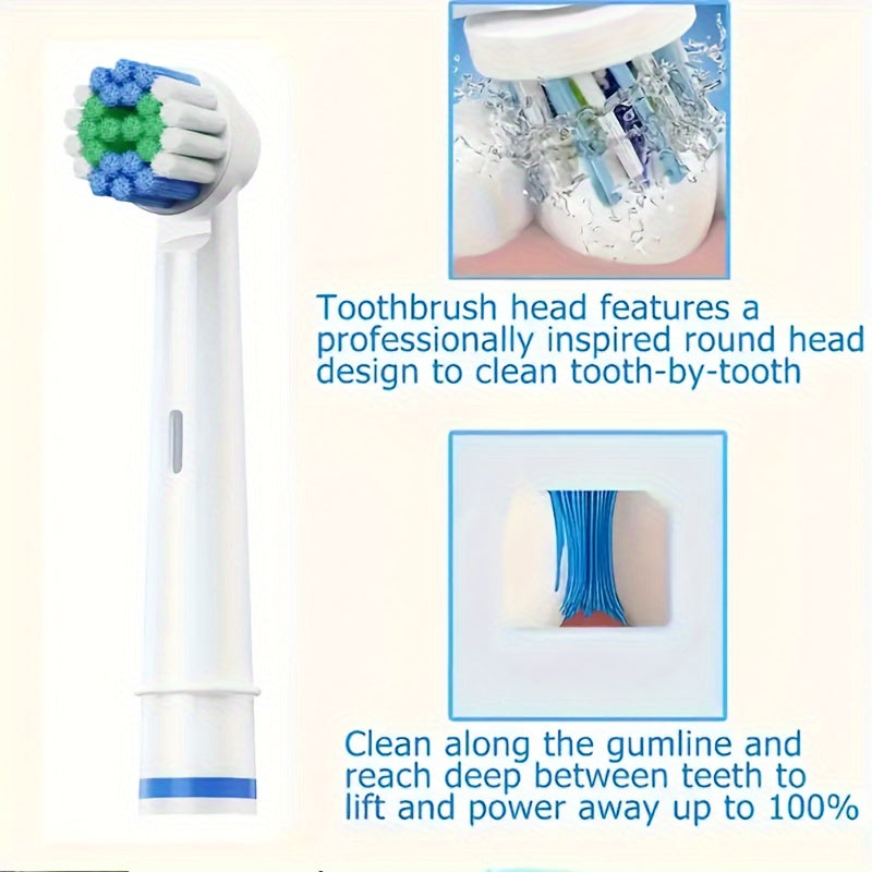Electric Toothbrush Set with 8 Soft Nylon Replacement Heads Rechargeable Lithium Battery USB Charging Timer Beep Alert for Adults