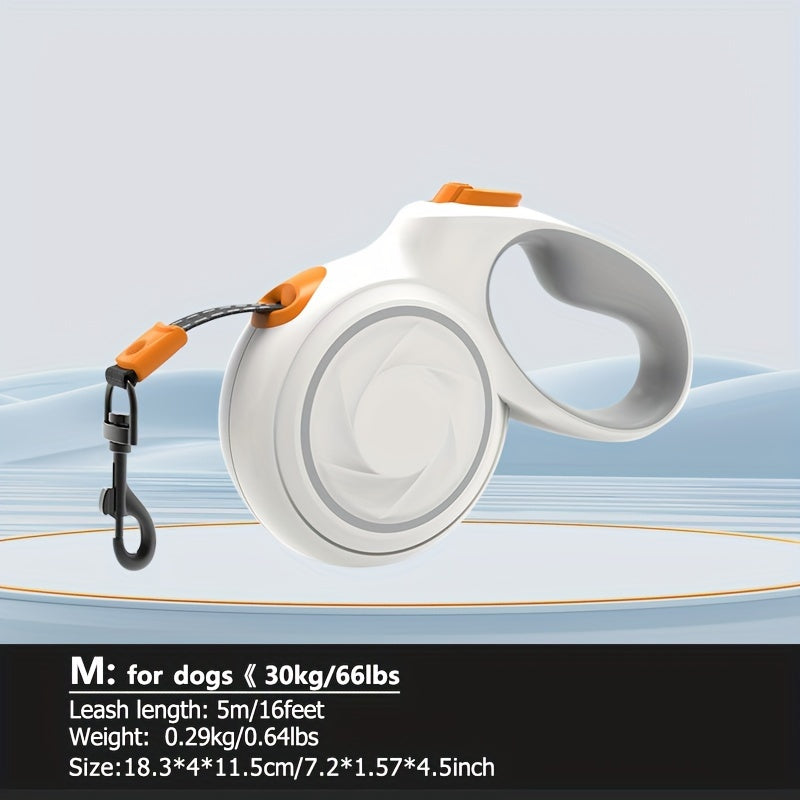 KEYPAI Og'ir yuk ko'taruvchi qaytariladigan it bog'ichi (16ft) o'rtacha va katta itlar uchun 49.9KG gacha. Tez qulflash tormoz tizimi, 360° o'ralmas, sirpanmas tutqich, geometrik shakldagi mustahkam ABS material.