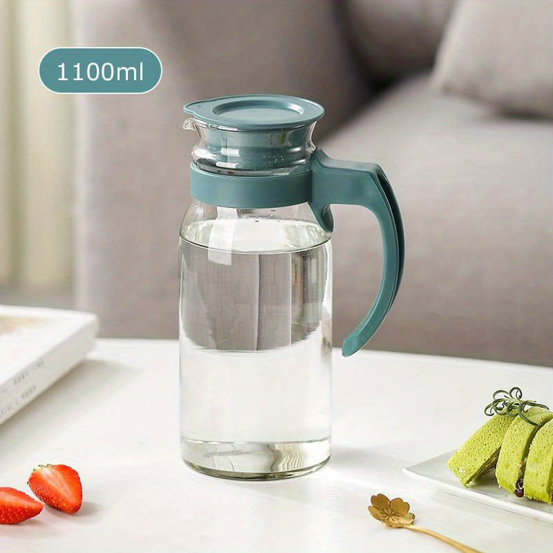 Large Glass Water Jug with Handle 800ml 1100ml 1400ml Cold Drinks Borosilicate