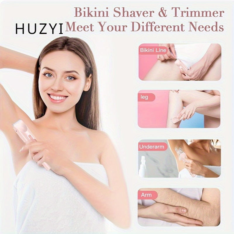 Afeitadora eléctrica 2 en 1 para mujer, cara, brazos, muslos y cuerpo, recargable por USB, batería de litio