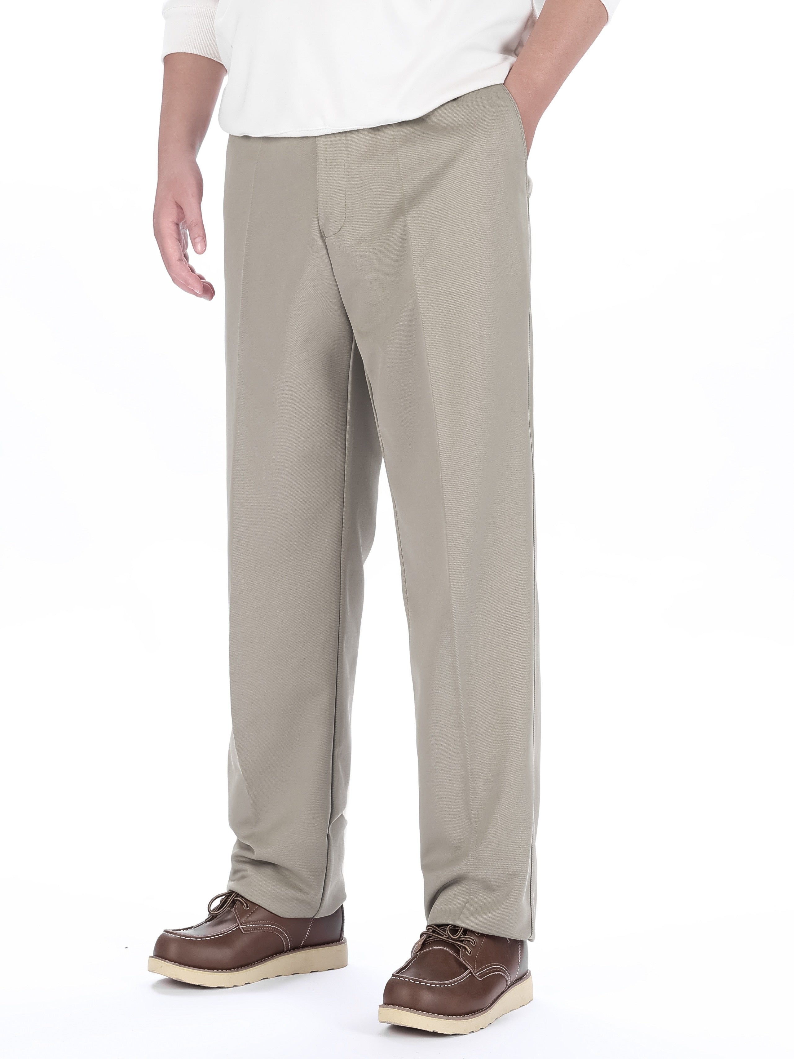 Men's Plus Size Solid Color Casual Trousers Regular Fit Polyester All Season
