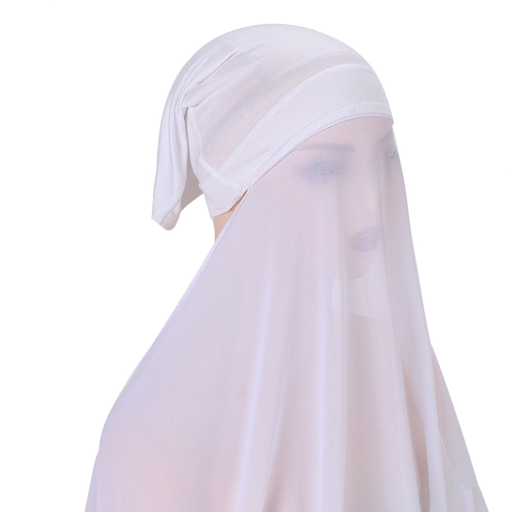 Women's Chiffon Instant Hijab Set with Tube Undercap Lightweight Head Cover