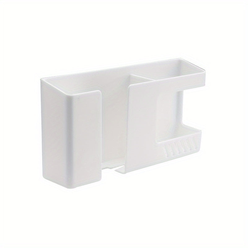 Estantería de almacenamiento de pared con soporte sin perforaciones y caja de almacenamiento de plástico para hogar y residencia