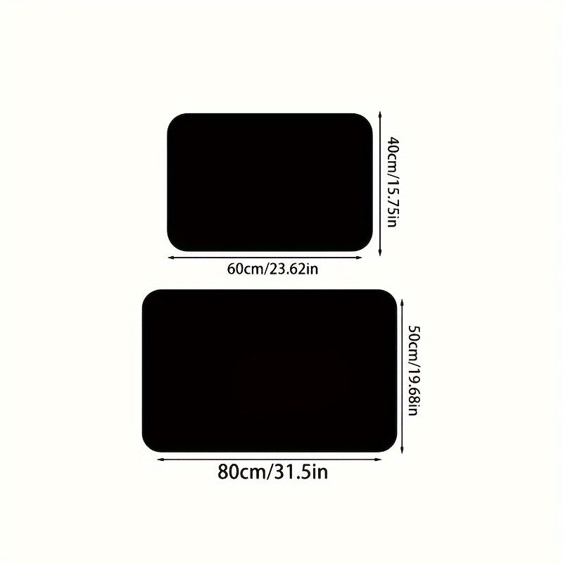 Memory Foam Bath Mat with Ultra-Absorbent Knit Fabric Non-Slip Stone Embossed Design