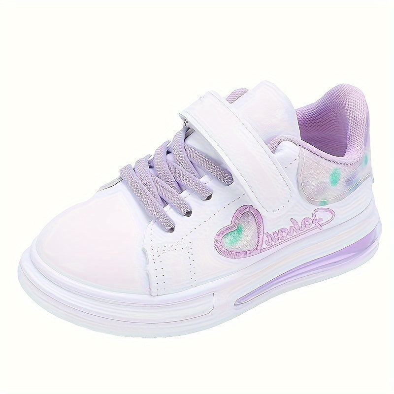 Girls' Casual Shoes Breathable Lightweight All-Season PU Fabric Hook-and-Loop Closure
