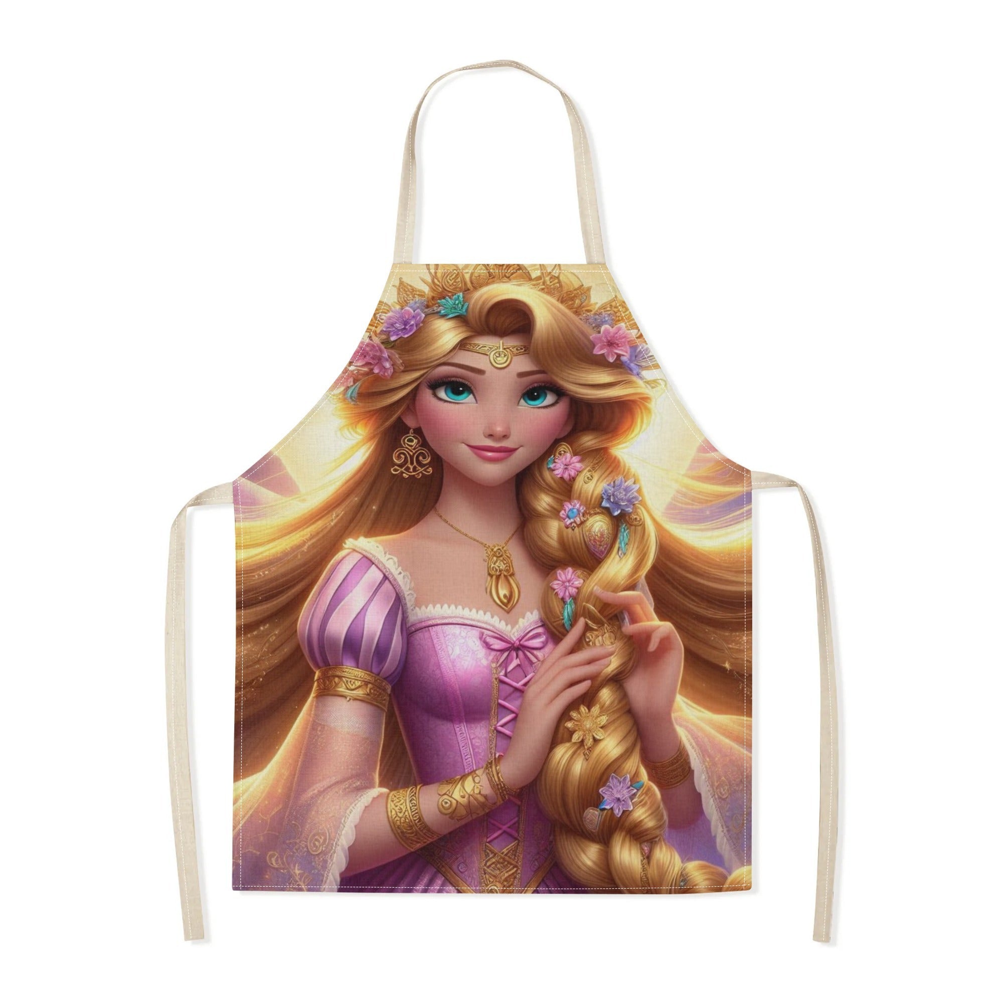 Долговечный полиэстеровый фартук Disney Эльза, водонепроницаемый, с ярким дизайном мультяшной принцессы; идеально подходит для кухни, ресторанов, кафе и домашнего использования.