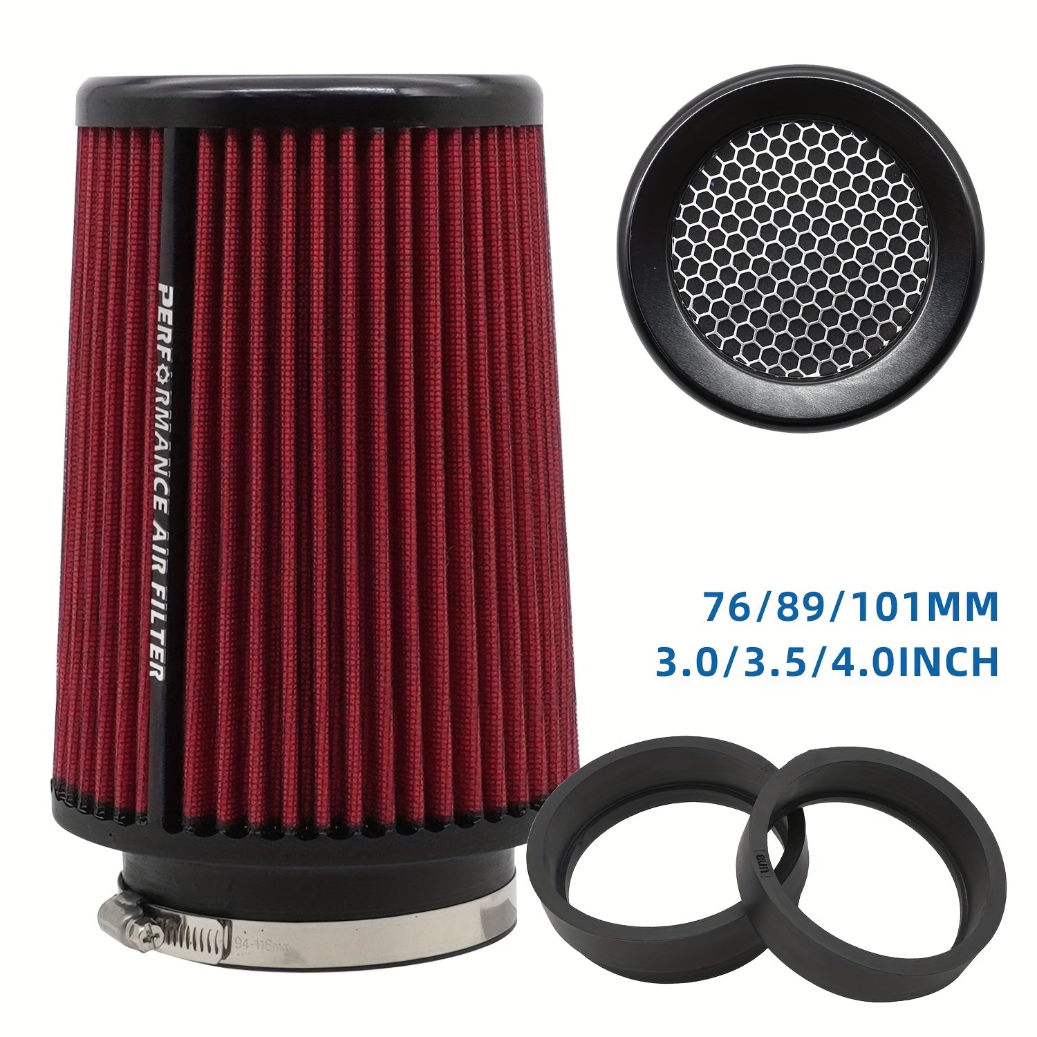 Universal Fit Air Filter Cartridge High Flow Polyester 76MM 90MM 101MM